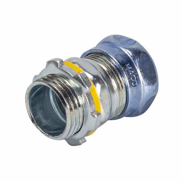 Raco EMT Grounding Connector, 3 in, Compression, Steel, Zinc Plated, Gray - 2942RT