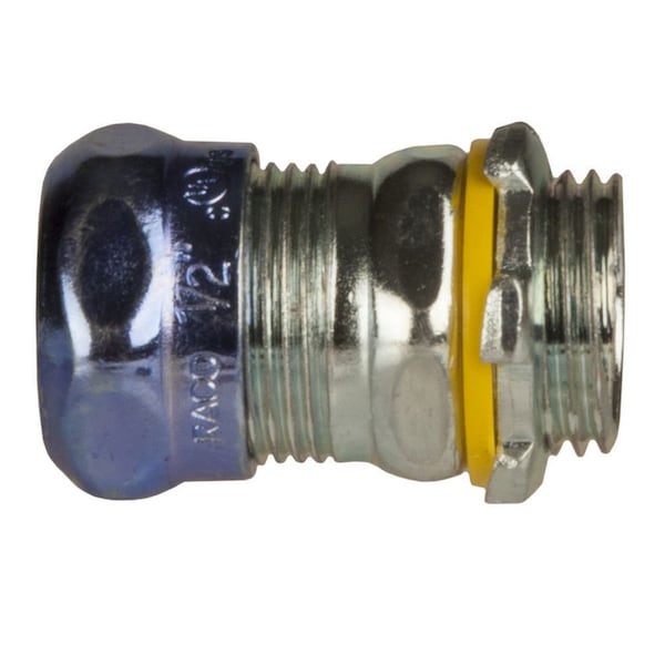 Raco EMT Grounding Connector, 3 in, Compression, Steel, Zinc Plated, Gray - 2942RT