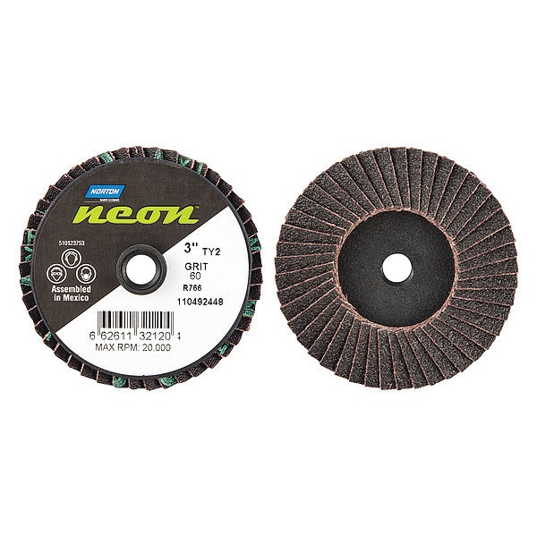 Disco de Aletas Mini de Norton Abrasives, Mediano, 60 Granos, 3" de diámetro - 66261132120
