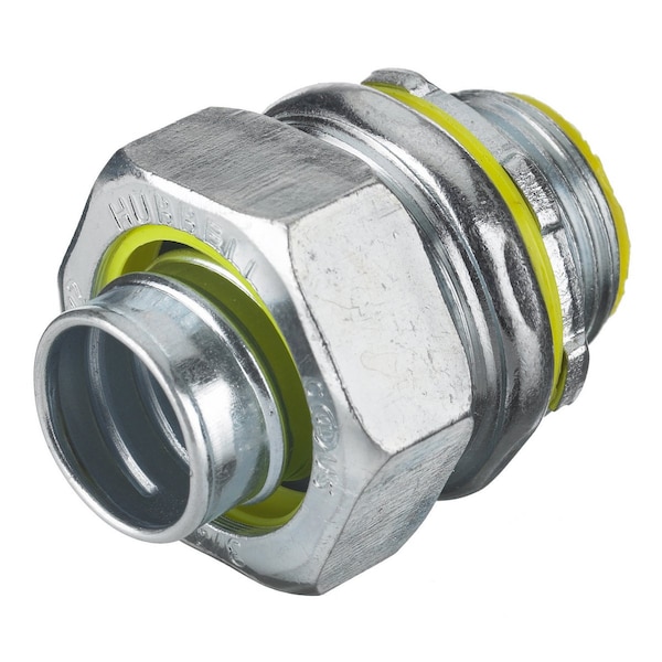 Hubbell Wiring Device-Kellems Conduit Fitting Connector, 1/2 in, Liquid-Tight, Steel, Zinc Plated - H0501