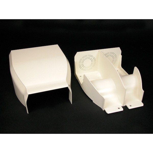 Legrand Raceway Divided Entrance End, CableSmart 40N2 Series, 8.56 in W, 2 in H, 7.31 in L, Ivory - 40N2F21V