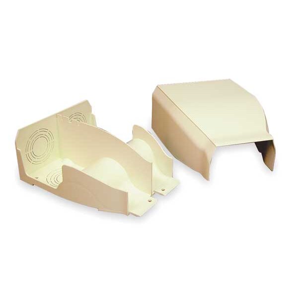 Legrand Raceway Divided Entrance End, CableSmart 40N2 Series, 8.56 in W, 2 in H, 7.31 in L, Ivory - 40N2F21V