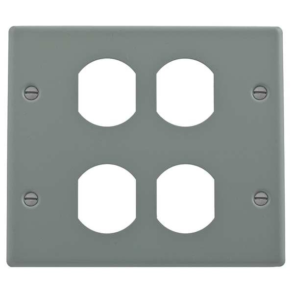 Hubbell Wiring Device-Kellems Duplex Plate, Gray, Steel, Plates - HBL4747BBGY