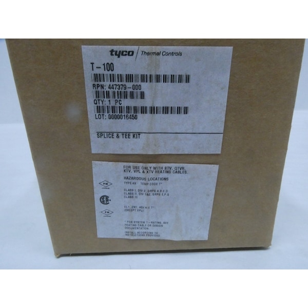 Tyco THERMAL CONTROLS SPLICE & TEE KIT CONDUIT OUTLET BODIES AND BOX - T-100