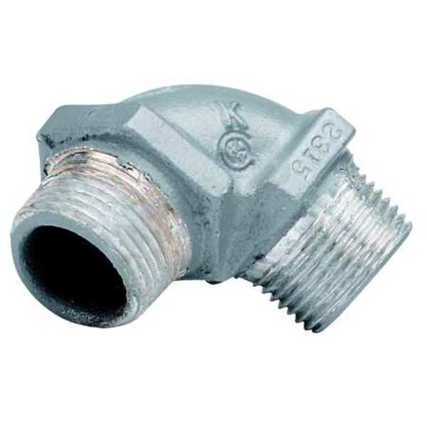 Hubbell Killark IMC 90 Deg Elbow, 1/2 in, Threaded, Aluminum, Powder Coated, Gray - MM-90-1WW
