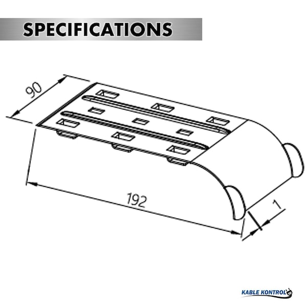 Kable Kontrol Cable Tray Cable-Guider Waterfall Attachment, 3.5in- 304 Stainless Steel - KK-WTRFL-304SS