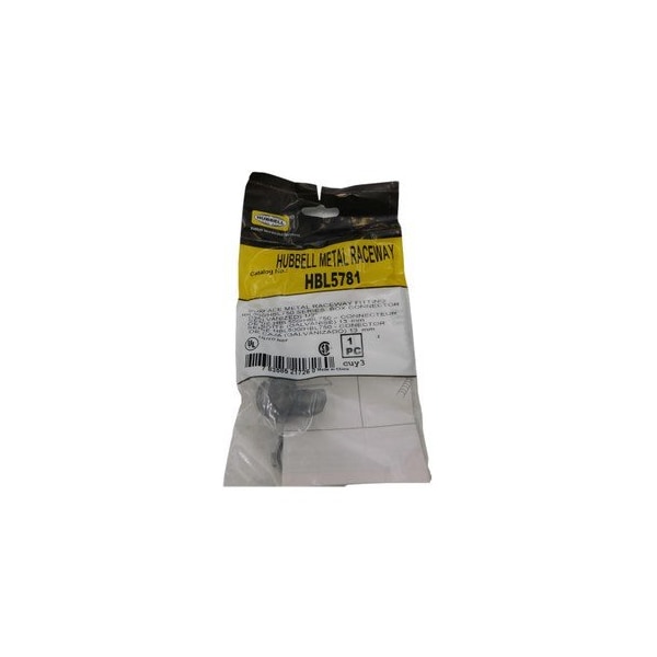 Hubbell-Raco 0.75in x 1.24in, 1/2in MPT, Galvanized, Steel, Box Connector for HBL500/HBL700/HBL750 Raceway - HBL5781