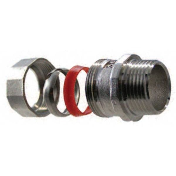 Calbrite EMT Grounding Connector, 1 in, Compression, 316 Stainless Steel, Polished, Silver - S21000MC00