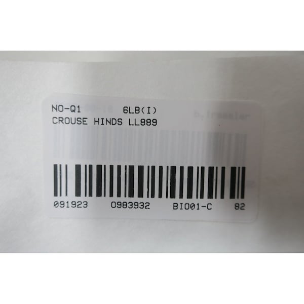 Crouse Hinds CONDULET ALUMINUM LL 3IN CONDUIT OUTLET BODIES AND BOX - LL889