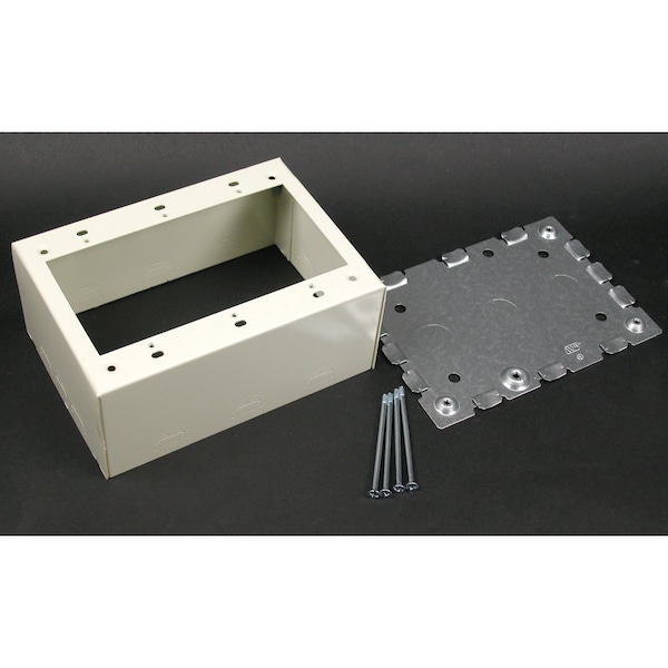Wiremold GFCI Three Gang Box Fitting, Ivory, Steel - V5744S-3