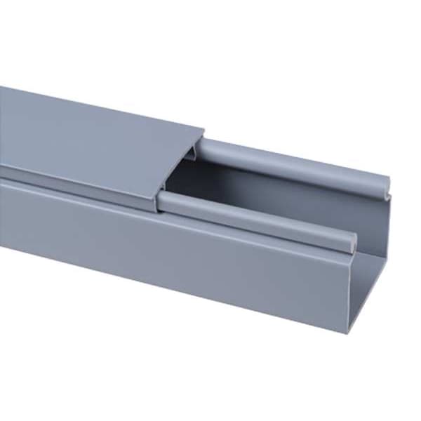 Panduit Wire Duct, Hinging Cover, Gray, L 6 Ft - HS2X2LG6NM