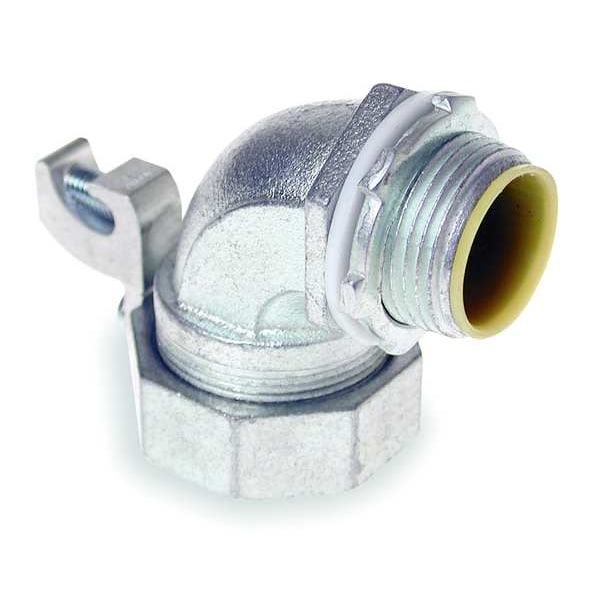 Raco Conduit Fitting Connector, 3/4 in, Threaded, Steel, Electro Zinc Plated, Gray - 3543-3