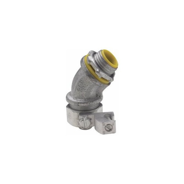 Crouse-Hinds Conduit Fitting Connector, 3/4 in, Liquid-Tight, Aluminum, Electro Zinc Plated - LTB7545G
