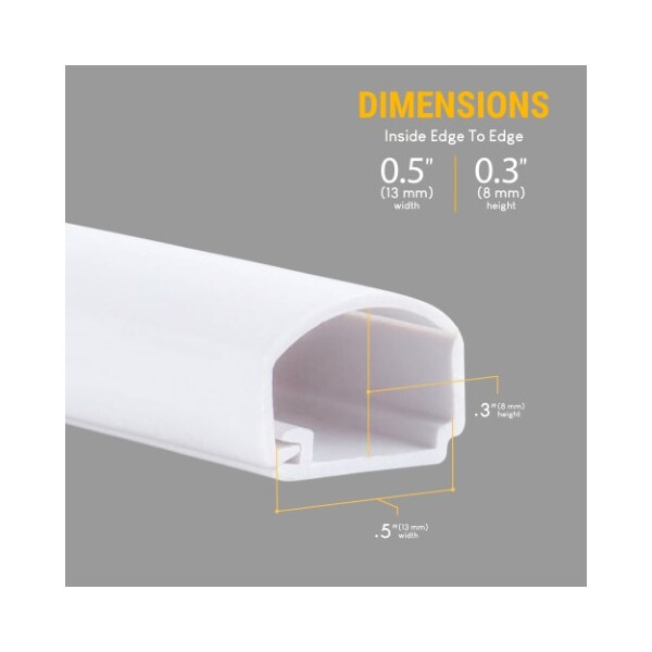 Fleming Supply Fleming Supply Cord Concealer Kit, 8 16-Inch Cable Raceways, Elbows and Connectors- 12ft of Channel - 793995GWU