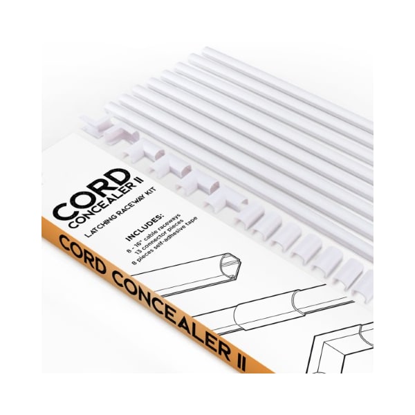 Fleming Supply Fleming Supply Cord Concealer Kit, 8 16-Inch Cable Raceways, Elbows and Connectors- 12ft of Channel - 793995GWU