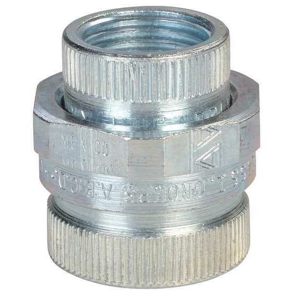 Appleton Electric Rigid Union, 3/4 in, Threaded, Steel, Zinc Plated, Silver - UNF75NR