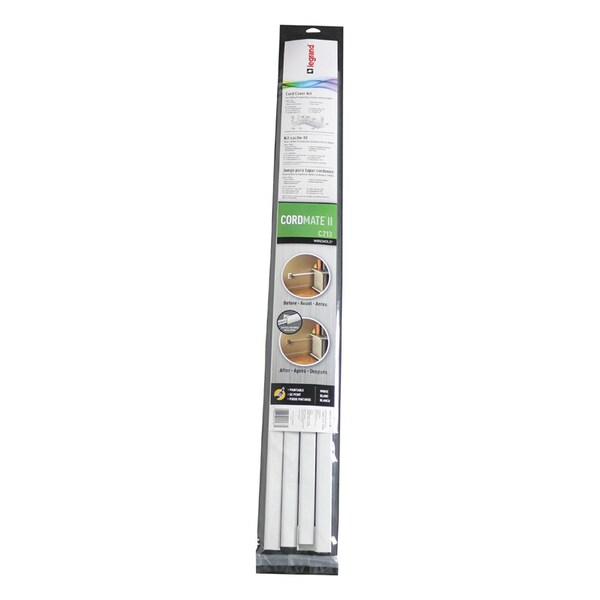 Wiremold Legrand Cordmate II 0.5 in. L White Plastic Cord Cover - C213