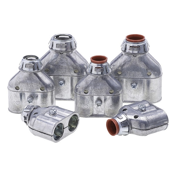 Bridgeport Fittings Flexible MC Connector, 1-1/2 in, Set Screw, Die Cast Zinc, Gray - 38ASP