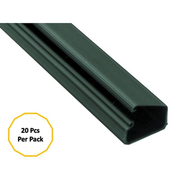 Wire Trak Cover Plate Raceway, 3/4 in W, 1/2 in H, 6 ft L, Black, 20 PK - WC337B-BLACK