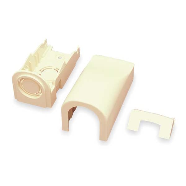 Legrand Entrance End Fitting, PN10 Series, 1 Channel, 0.875 in W, 0.812 in H, 3.87 in L, Ivory - PN10F21V