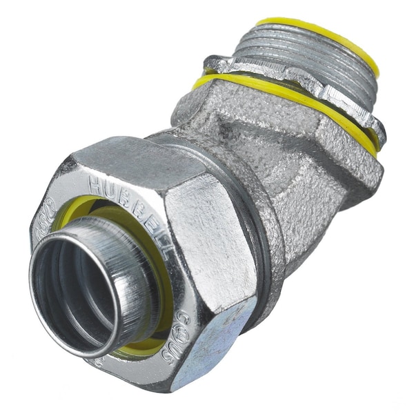 Hubbell Wiring Device-Kellems Conduit Fitting Connector, 1/2 in, Liquid-Tight, Steel - H05041