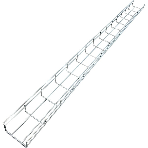 Kable Kontrol Wire Mesh Cable Tray Straight Section, 304 Stainless Steel, 4in W x 2in D x 9.83ft L - KK-4X2X10-304SS