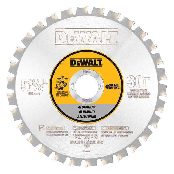 Dewalt 5-3/8" 30T Aluminum Cutting Saw Blade 20mm Arbor - DW9052