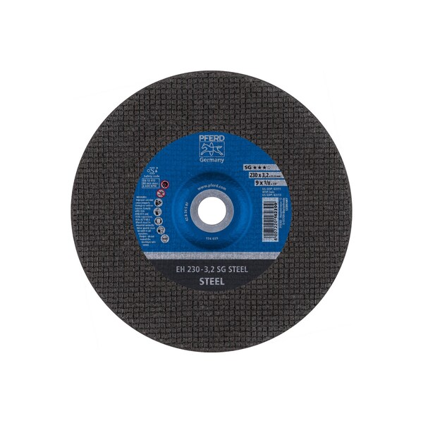Pferd 9" x 1/8" Rueda de corte, 7/8" A.H. - SG ACERO - Tipo 27 - 63111