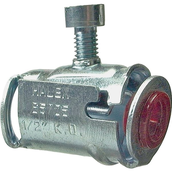 Halex Conduit Fitting Connector, 3/8 in, Snap-In, Steel, Red - 65705B
