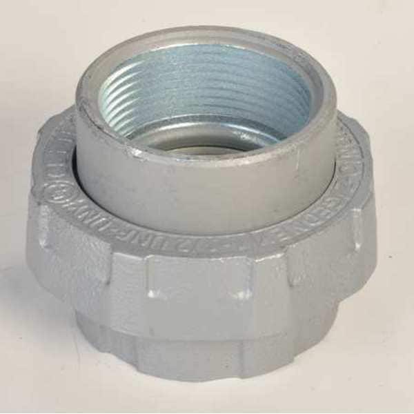 Appleton Electric Rigid Union, 3-1/2 in, Threaded, Malleable Iron, Powder Coated, Silver - UNF350R