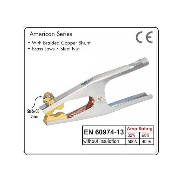 Star Tech Weld Ground Clamp Compatible with Tweco - Steel Welding Ground Clamp with Copper Shunt - 500 AMPS - EG-500