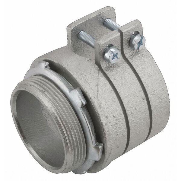 Raco Conduit Fitting Grounding Connector, 4 in, Push-On, Malleable Iron, Electro Zinc Plated - 2116