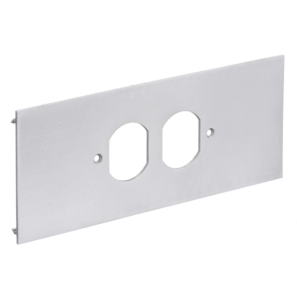 Hubbell Wiring Device-Kellems Metal Raceway, Plate, 1-Gang, Duplex, HBLALU5000/HBLALU7620 Series - HBLALU57DR