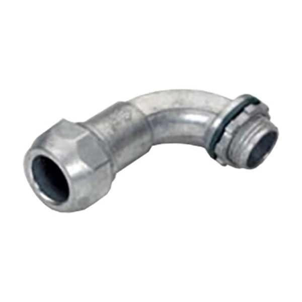 Bridgeport Fittings MC Grounding Connector, 1/2 in, Snap-In, Zinc Alloy, Zinc Plated, Silver - 895-DC2