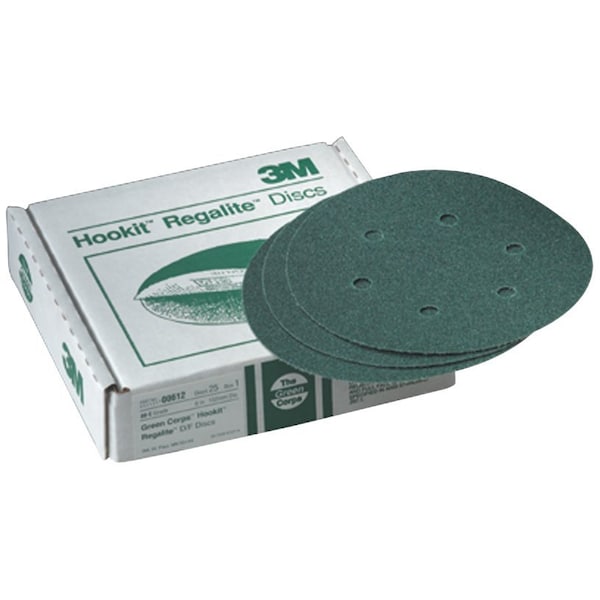 Disco Hookit 3M Grn Corps libre de polvo, 00612, paquete de 5 - 00612
