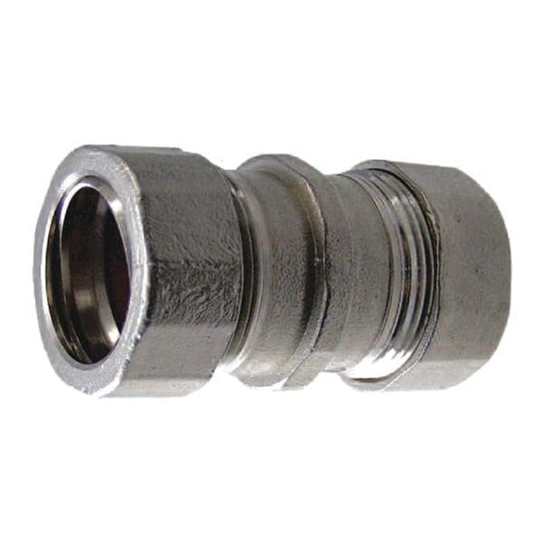 Calbrite EMT Coupling, 3/4 in, Compression, 316 Stainless Steel, Polished, Silver - S20700CC00