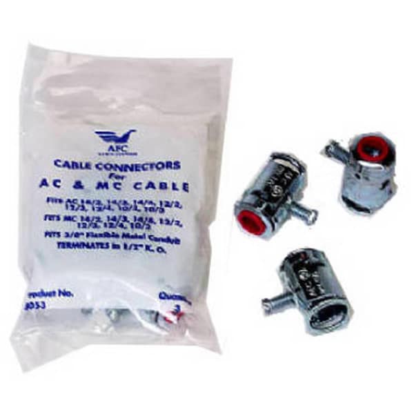 Halex 96571 0.5 in. Flexible Metal Cable Box Connector, 3PK - 761924
