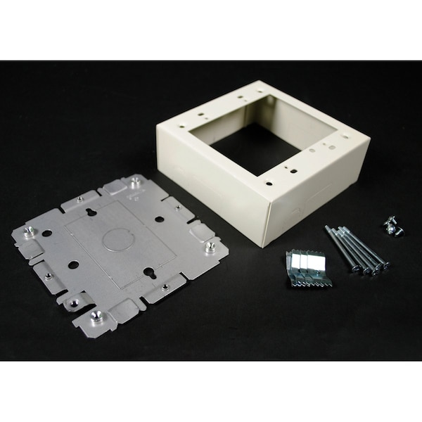 Wiremold Two Gang Box Fitting, Ivory, Steel - V2048-2