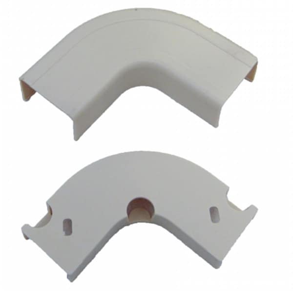 Cable Wholesale 90 Deg Flat Elbow Raceway, 31R1 Series, White - 31R1-001WH