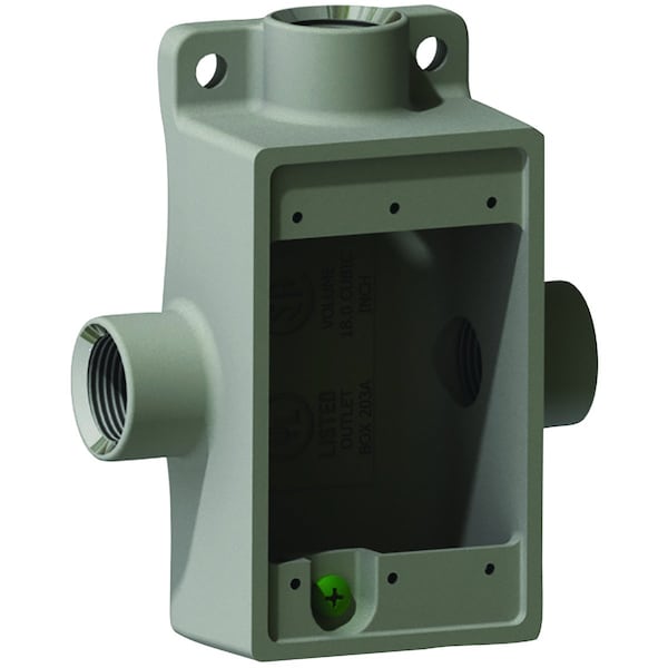 Hubbell Killark Device Box, Aluminum, Shallow, T Style, 1/2" Hub Size - FST-1