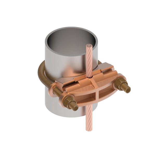 Burndy Pipe Ground Clamp, 1/0AWG, 6.38In - GAR2229