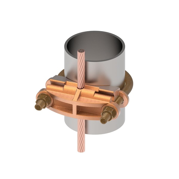 Burndy Pipe Ground Clamp, 1/0AWG, 6.38In - GAR2229