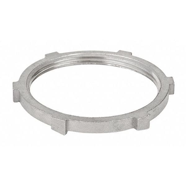 Calbrite IMC Locknut, 2 in, Threaded, 316 Stainless Steel, Polished, Silver - S62000LN00