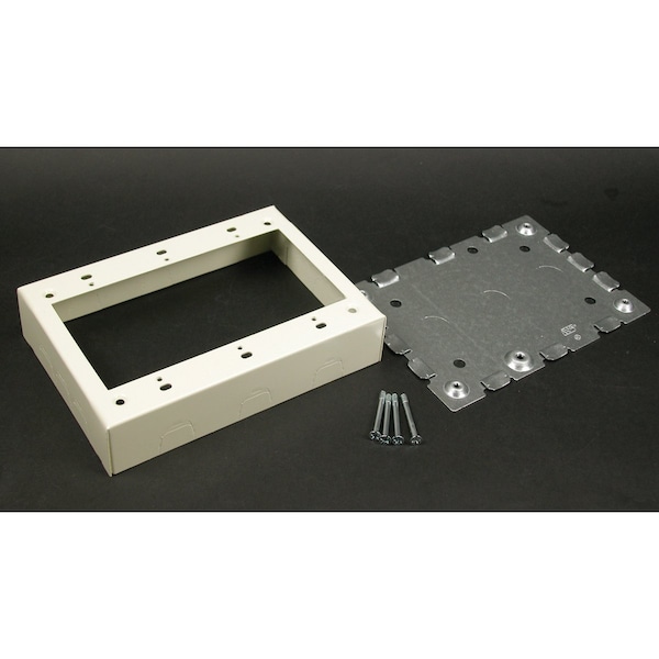 Wiremold Three Gang Box Fitting, Ivory, Steel - V5747-3