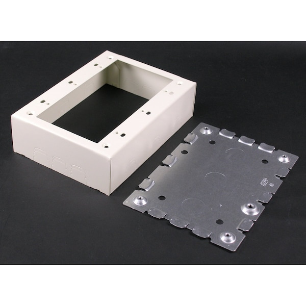 Wiremold Three Gang Box Fitting, Ivory, Steel - V5747-3