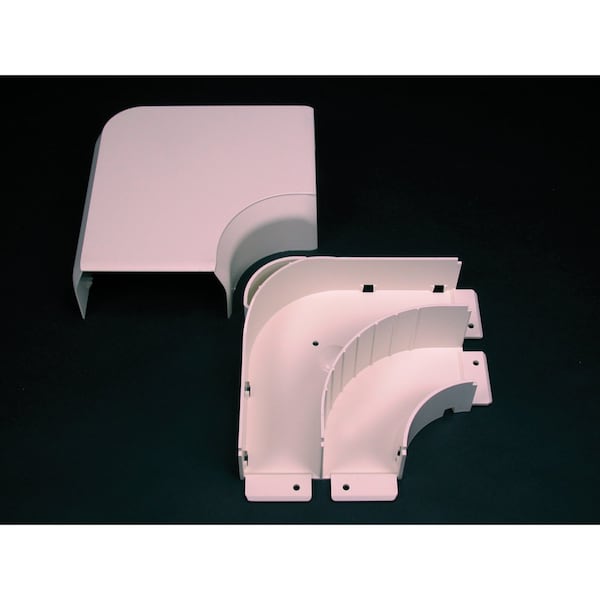 Legrand 90 Deg Flat Elbow Raceway, 40N2 Series, 1 Channel, 4 in W, 2 in H, 6.625 in L, White - 40N2F11WH