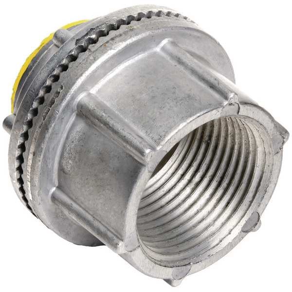 Hubbell Killark Conduit Fitting Grounding Hub, 3/4 in, Zinc Alloy, Plain, Gray - WH-2