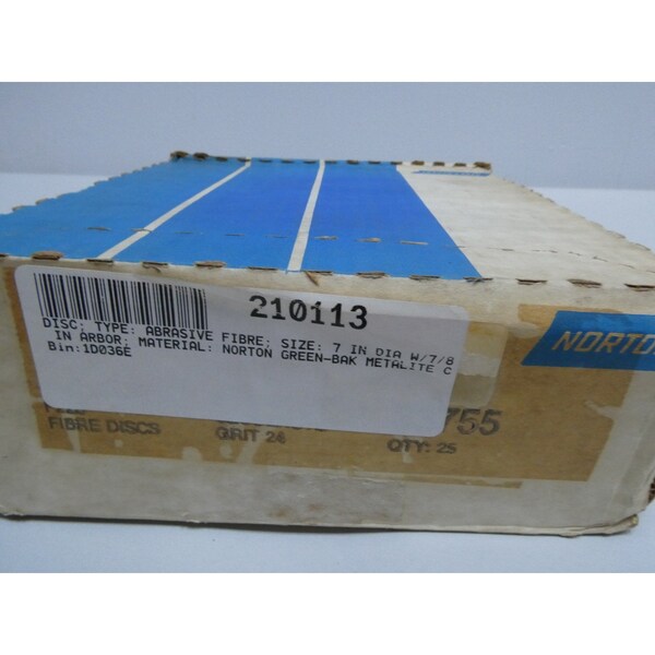 Norton Co LIJA DE FIBRA DE 7 PULGADAS, 24 DISCOS DE 7/8 PULGADAS, PAQUETE DE 25 - 33755