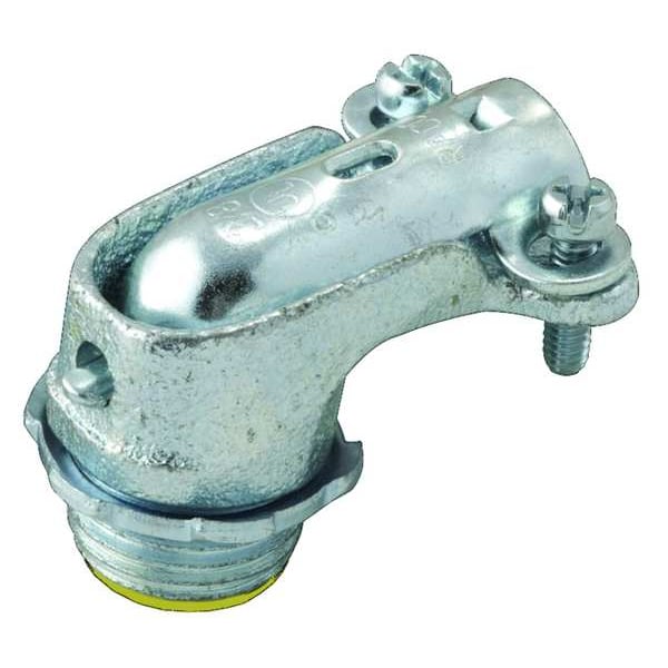 Raco Flexible AC/MC Grounding Connector, 1-1/2 in, Push-On, Iron, Electro Zinc Plated, Gray - 3206
