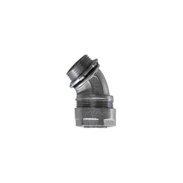 O-Z/Gedney 2'', Zinc Electroplated Malleable Iron, Non-Insulated Throat, 45D Male, Liquidtight Flexible Condui - 4Q-4200